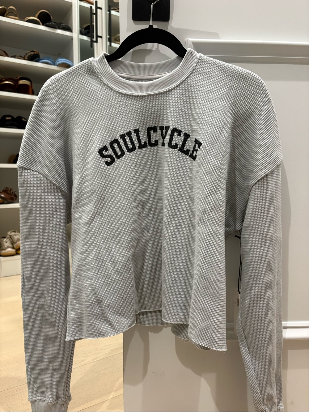 Women’s Soulcycle light gray thermal long sleeve shirt size small with tags
